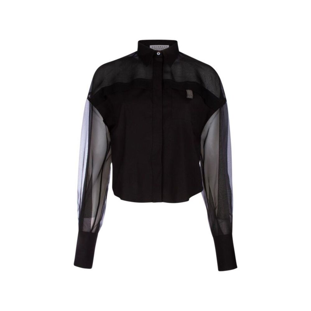 Brunello Cucinelli Semi-Sheer Long-Sleeve Shirt